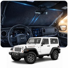 Doogoocoo - Parasol para parabrisas para Jeep Wrangler TJ, JK, JL y Gladiator JT 2011-2026, [protección solar y refrigeración] SUV de ajuste personalizado para Jeep Wrangler Accesorios