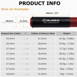 YAPJEB Seat Post Shim Aluminum Bicycle Reducing Sleeve(25.4 - 28.6mm)