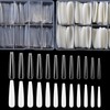 480 puntas de uñas postizas extra largas, semipermanentes, acrílicas francesas,