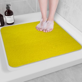 Hargiis Non-Slip Bathtub Mat, Anti Slip Shower Mat, Fast Drying Bathtub Mats, Foot Scrubber Mat, Anti Slip Mat for Tub, Floor, Bathroom, Kitchen, Home, Hotel (Yellow 24"×24")