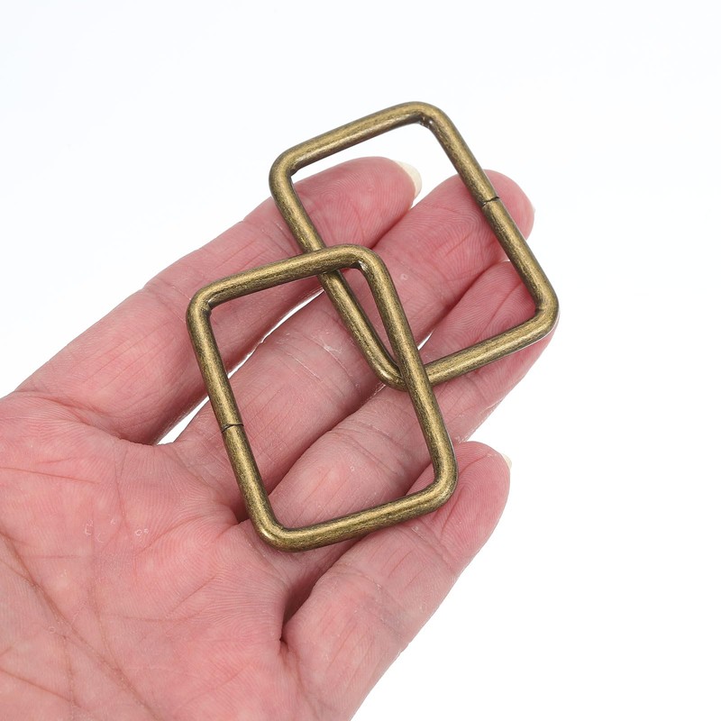 uxcell 8Pcs Metal Rectangle Ring, 1 1/2 x 1 Inch