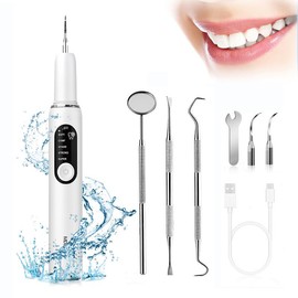 MDLIKE Tartar Remover, Plaque Remover,5 Modes and 3 Heads, Home Teeth Cleaner Oral Basic Version Kits Water Floss Dental Scaler - Colour: Basic Version