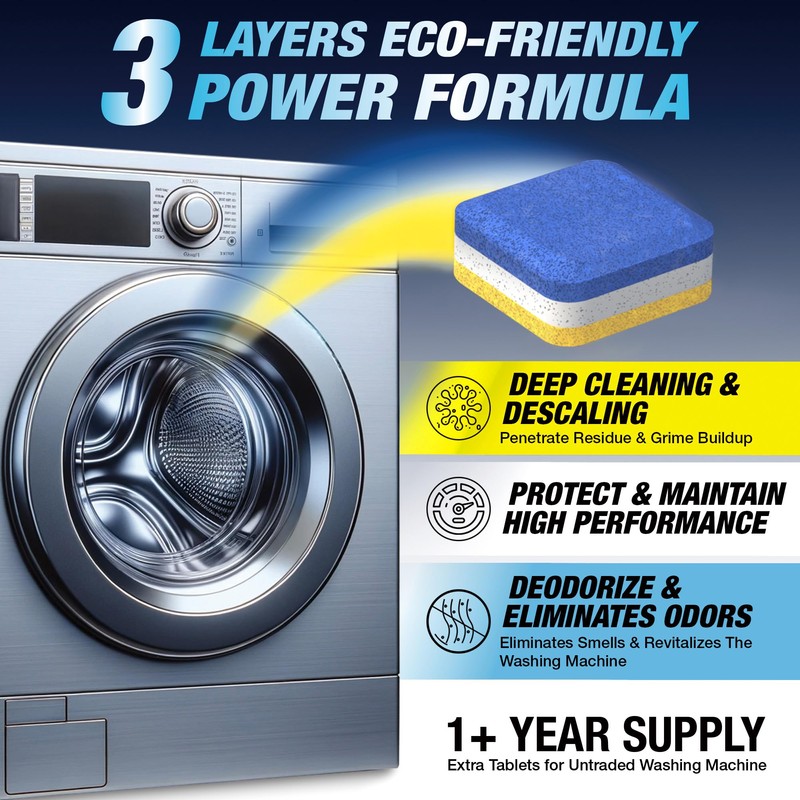 Washing Machine Cleaner Descaler 28 Pack - Designed for Front