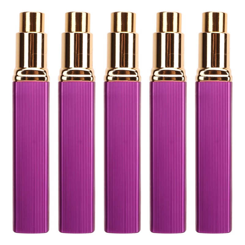 5pcs Travel Spray Bottles Eletrolytic Aluminium 12ml Refillable Perfume Bottles