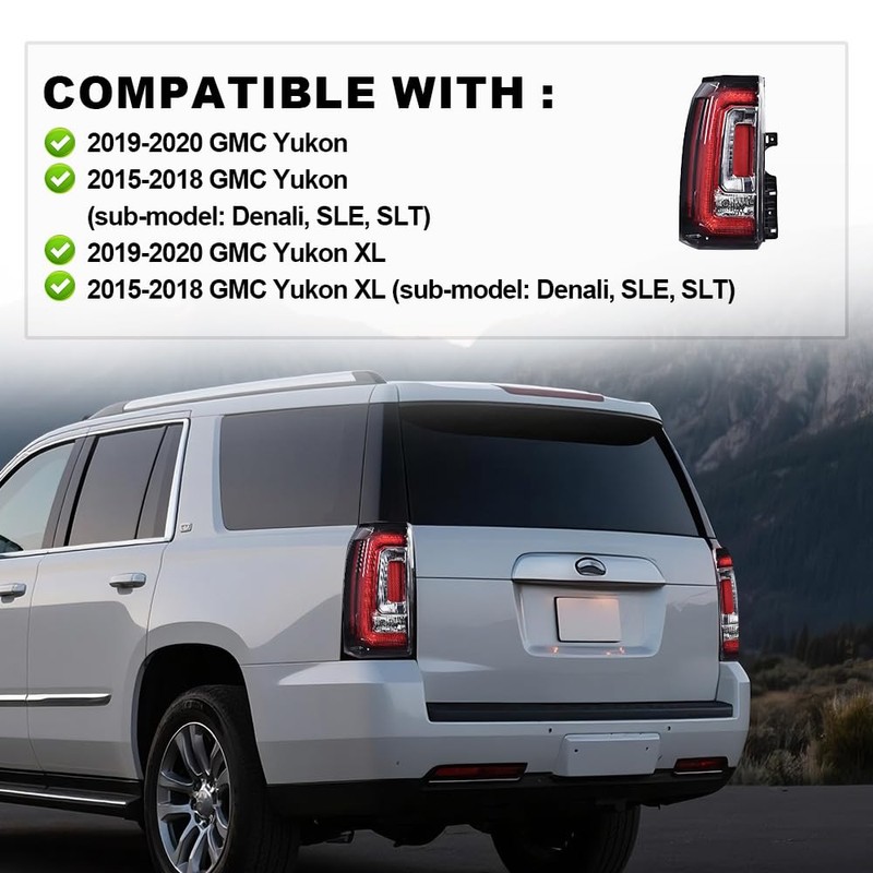 PIT66 LED Tail Light Compatible with GMC Yukon,Yukon XL 2015