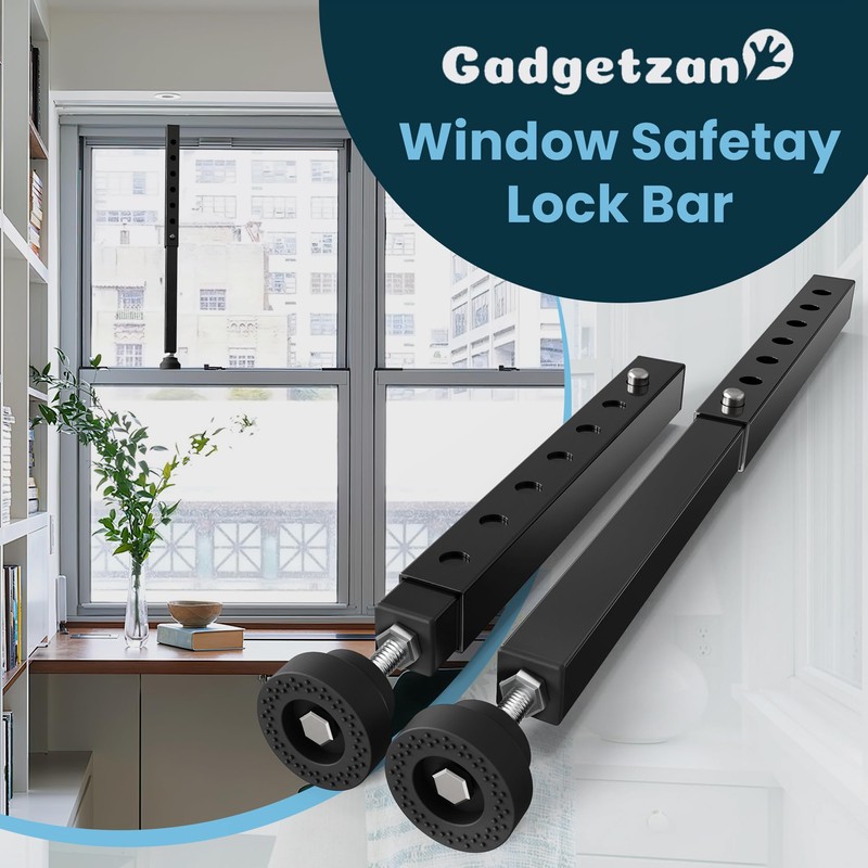 1 Pack Window Security Bars Adjustable 11"-18",Portable Short Sliding Window