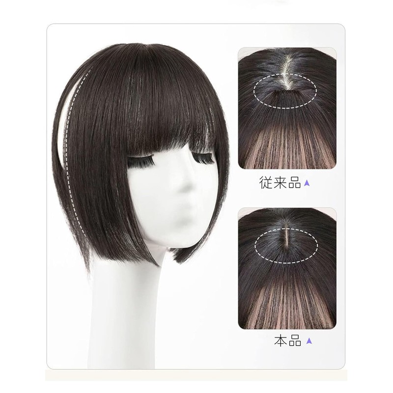 GFun Bangs Wig, Hair Wig, Princess Cut, Partial Wig, Crown