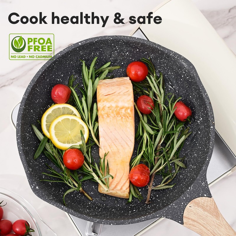 JEETEE Nonstick Frying Pans Set, Nonstick Omelette Skillet Set 3