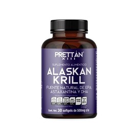 Prettán XIII Suplemento Alimenticio Aceite de Krill Antartico Frasco con 30 cápsulas de 500mg c/u