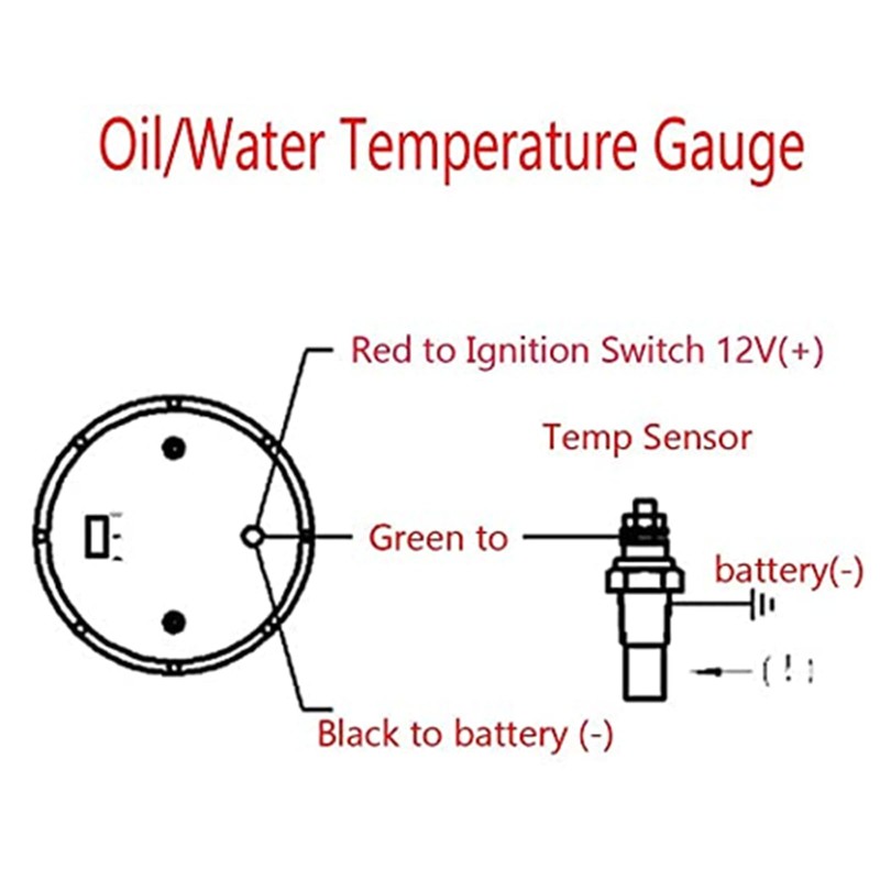 Tiny Force 2" 52mm Red Digital LED Light Oil Temperature