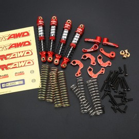 RCAWD 65mm TRX4M Shock Flex Blades Holder Mount Set for 1/18 TRX4M Front Rear Shocks Tower Upgrades Part Red