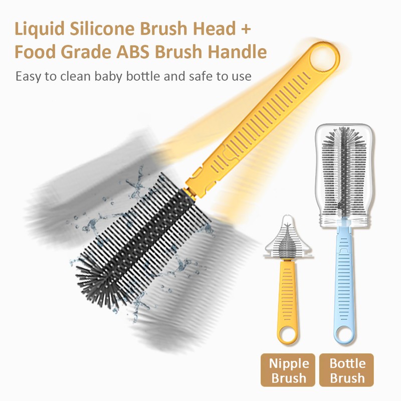 Portable Baby Bottle Brush Kit Travel Feeding Bottle Cleaning Set