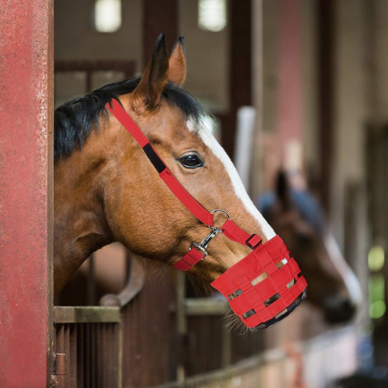 UPALDHOU Horse Grazing Muzzle,Adjustable Horse Mouth Cover Muzzle Equine Grass