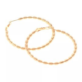 neXxtten Gold Tone Gold Plated Metal Omega Back Hoop Earrings XPE2686-GLD