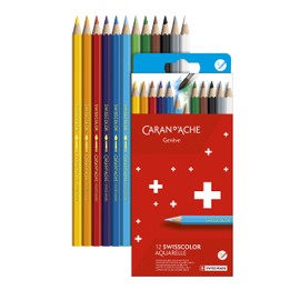 Caran d'Ache Swisscolor Cardboard Watercolor Pencil 12 Colors