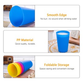 24 Pcs Reusable Plastic Cups, 6 Bright Colors Plastic Cups for Kids, Camping Cups, Plastic Party Cups, Party Cups for Adults, Ideal for Kitchen, Outdoor Parties, Picnics,Travels