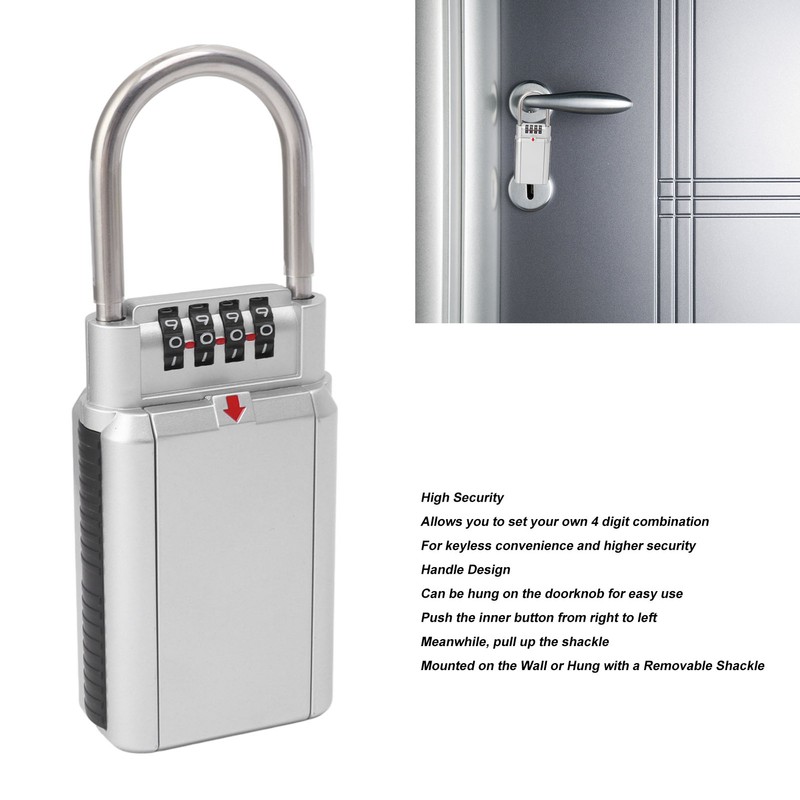 Password Key Box 4 Digit Combination Safe Metal Key Lock