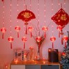 Chinese New Year Red Lantern Curtain Lights LED Spring Festival