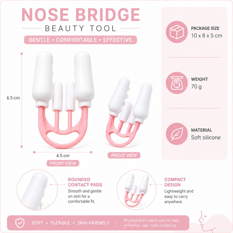 Silicone Nose Shaping Clip Set for Beauty Routines – Portable