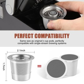 Pro Mael Stainless Steel Reusable K Cups for Keurig, Refillable K Cup Coffee Pods, Micro-Mesh Filtration Design (2-Pack)