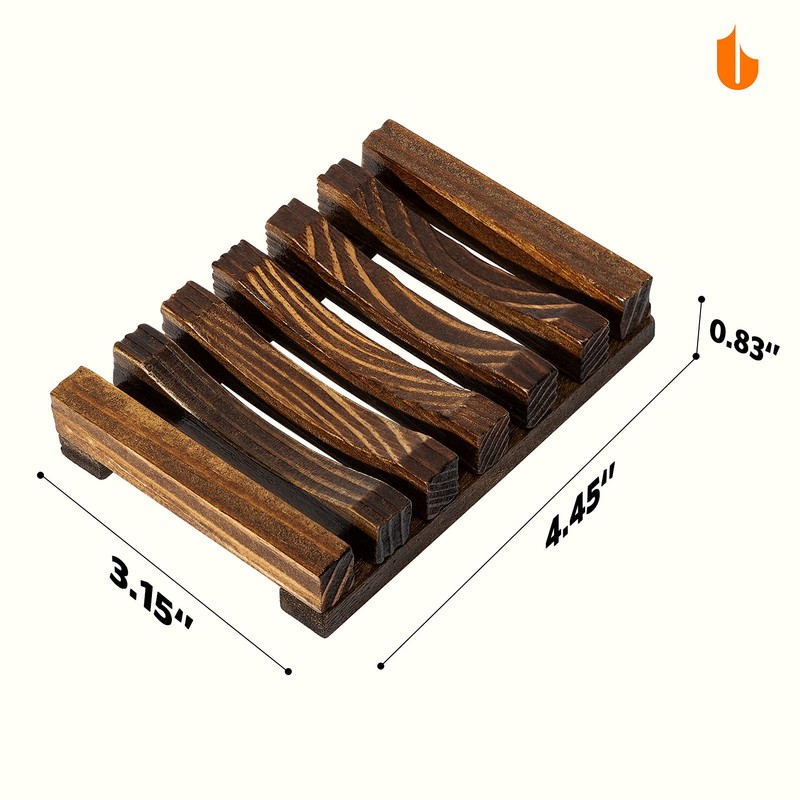 Urbanstrive Natural Wooden Soap Dish Soap Saver Holder Soap Tray