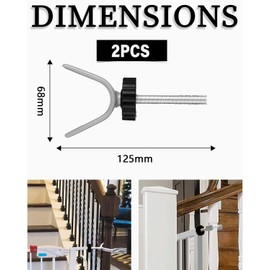 BPTRKOM Pack of 2 Stair Safety Gates No Drilling - Y-Spindle Pressure Screws for Stair Safety Gate, Baby Gate Screw Bolts Spindle Rods Accessories for Hauck Door & Stair Safety Gate