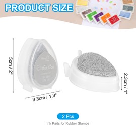 PATIKIL Kraft Ink Pad for Stamps, 2 Pieces Washable Fingerprint Ink Stamp Pad Color DIY Rainbow Rubber Stamp Paper Scrapbooking Fabric Wood Flash Silver