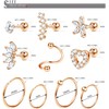 Jstyel Women's Helix Earrings, Hoop Earrings, Screw Type, Zircon Opal,