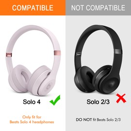 Replacement Earpads for Beats Solo 4 - Ear Pads Cushions for Beats Solo4 Wireless Headphones, Ear Covers Muff with Premium Protein Leather (Cloud Pink)