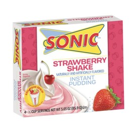 Sonic Instant Pudding, Strawberry Shake, 3.03 OZ (Pack of 12)