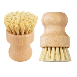 NOELAMOUR Kitchen Brush Scrubber 2pcs Sisal Brush Pot Brush Pan Cleaning Brush Bowl Brush