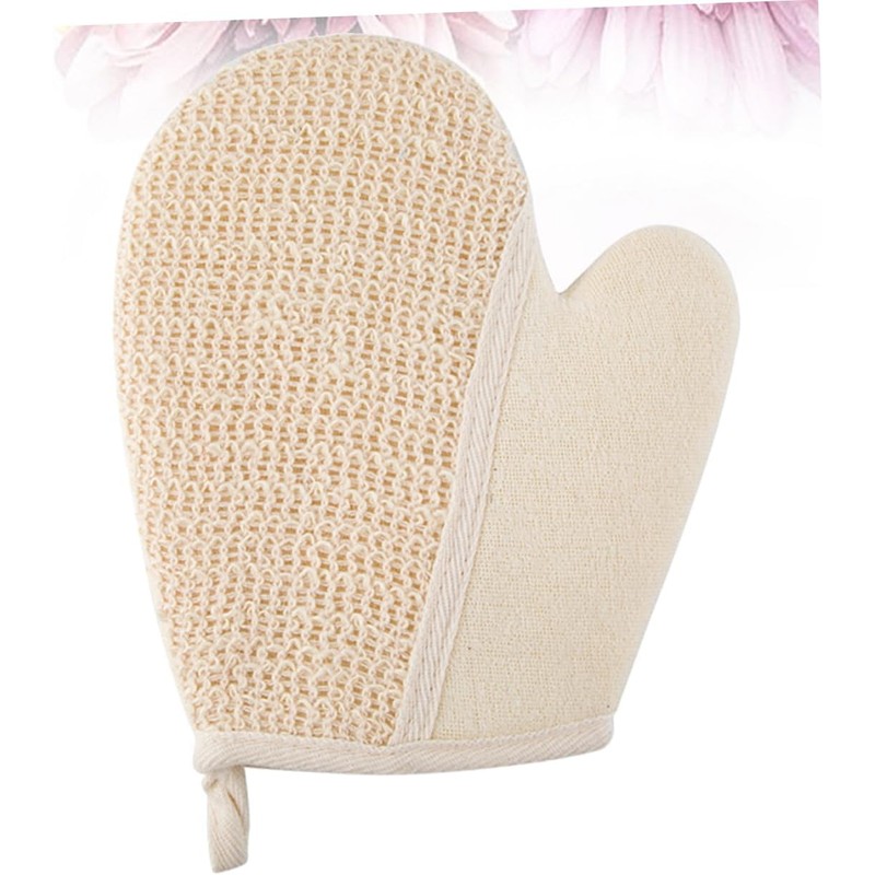 Guantes de Baño Exfoliantes de Lino Beige PLAFOPE 2 Piezas