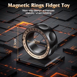 Fidget Spinners, Fidget Spinners Cool, Magnetic Rings Fidget Toy, Fidget Spinners for Adults, Metal Fidget Magnets Spinner Rings, Fidget Slider, Stress Anxiety ADHD Relief, Gifts for Adults and Kids