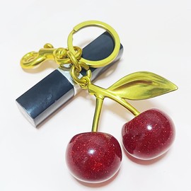 EMAGIC IOT Cherry Bag Charm Cherry Keychain Car Accessory Chain For Purse Handbag Christmas Valentine Bag Gifts For Women