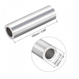 uxcell 6063 Aluminum Round Tube 30mm OD 20mm Inner Dia 100mm Length Pipe Tubing