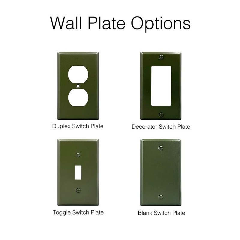 ENBRIGHTCO ENBRIGHTCO Decorator Light Switch,Oliver green finish wall plate cover,stainless