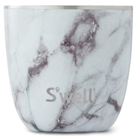 S'well Stainless Steel Tumbler-10 Fl Oz-White Marble Triple-Layered Vacuum-Insulated Containers Keeps Food and Drinks Cold and Hot-with No Condensation-BPA Free Water Bottle, 10oz