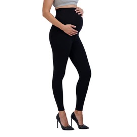 Savi Parker Women’s Ponte Maternity Leggings with Pockets – Pregnancy Clothes for All Seasons – 28” Inseam Black