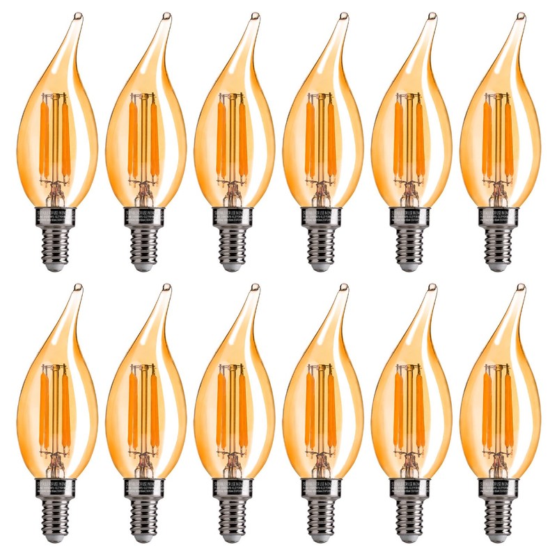 FLSNT CA11/E12 LED Chandelier Light Bulbs 40W Equivalent, Dimmable Candelabra