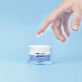 Babaria - Crema Hidratante Facial con Ácido Hialurónico |Crema Hidratante Facial Mujer y hombre| Aumenta Elasticidad | Reduce Arrugas y Antiedad | Tex