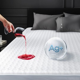 Premium Waterproof Twin XL Mattress Protector Made from Silver-Infused Bamboo Rayon for Better Health, Odor-Free Hypoallergenic Twin XL Mattress Cover, Quiet Bed Cover with 6"-21" Deep Pocket