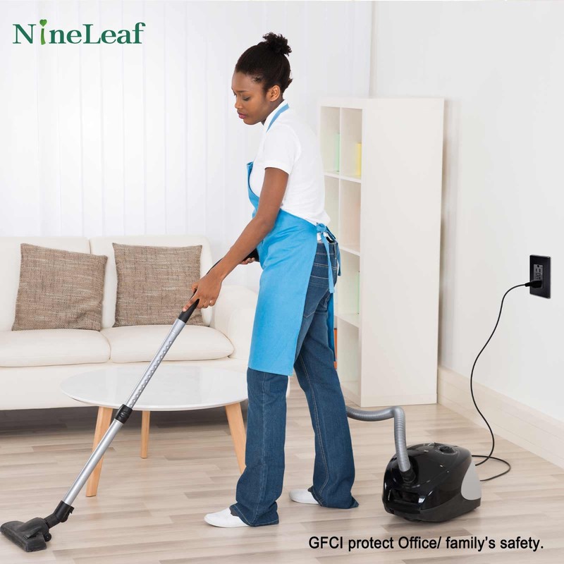 Black GFCI Outlet 20 Amp,NineLeaf 4Pack Gfi Electrical Outlet 20