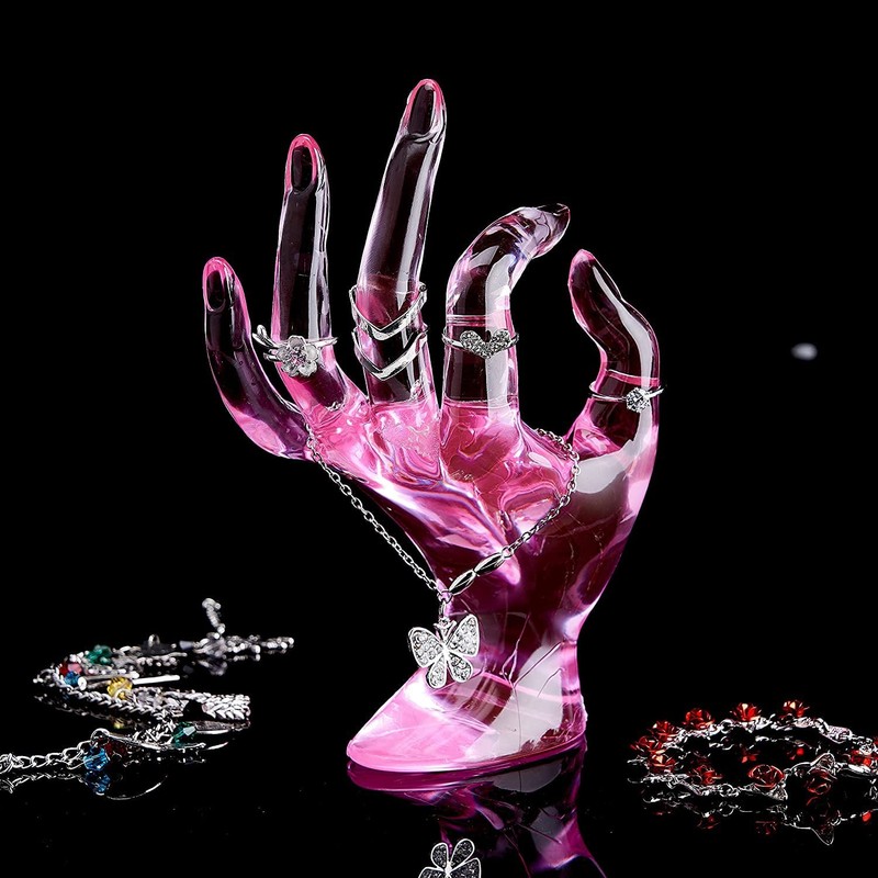 Peakloong Hand Ring Holder, Pink Room Decor Aesthetic Jewelry Displays