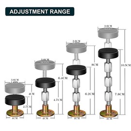 QISANKEE Headboard Stoppers for Wall, Adjustable Threaded Bed Frame Anti-Shake Tool to Prevent Sliding No Squeak Headboard stoppers, Bedside Headboards 4pc