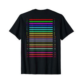 Track long Hair length check with colors on the back of the T-Shirt