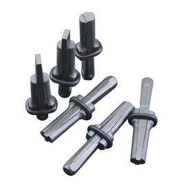 QWORK® Industrial Grade 9/16" Plug Wedge and Feather Shims Concrete Marble Granite Rock Stone Splitter Hand Tools (6)