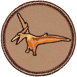 Pterodactyl Patrol Patch - 2" Diameter Round Embroidered Patch (Sew-on)