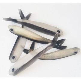 NANO TIDDLER Drop shot lure soft rubber shad fish for perch pike trout chub 50mm (2'') / 1.2g / 5 pieces per pack (SILVER)