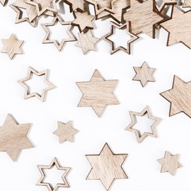 Pack of 100 Wooden Stars Scatter Decoration Stars Made of Wood Craft Confetti Decoration Table Decoration Ideal as Christmas Decoration Table Decoration Christmas Decorating Anniversary Wedding
