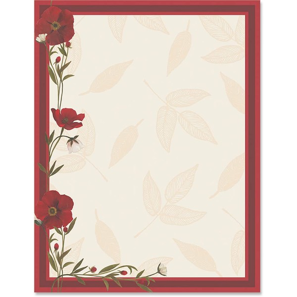 Paperdirect Statuesque Red Poppies Flowers Spring Invite Special Event Theme